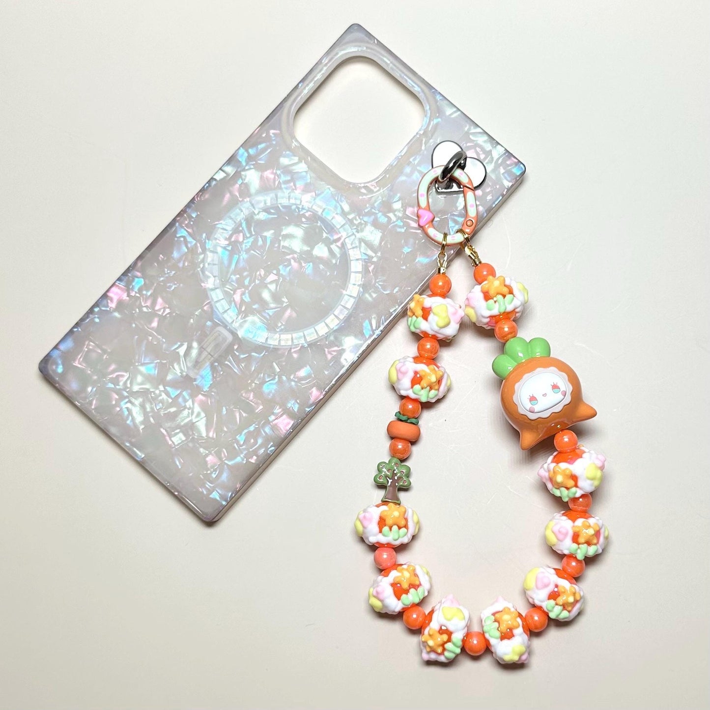 Carrot Emma sweet bean Hand Painted Bead Phone Strap
