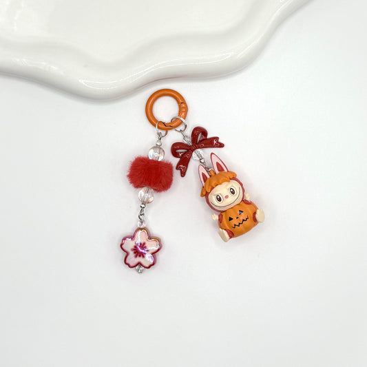Halloween Pumpkin Labubu Mini Figure Keychain | Bag charm