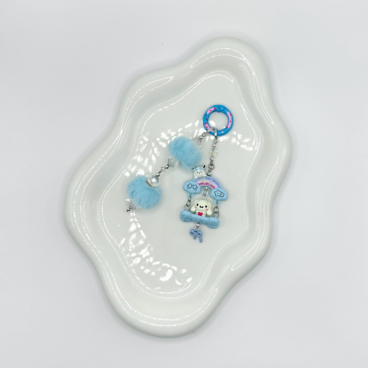 Cinnamoroll Metal Bead Keychain