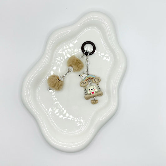 Cinnamoroll Metal Bead Keychain
