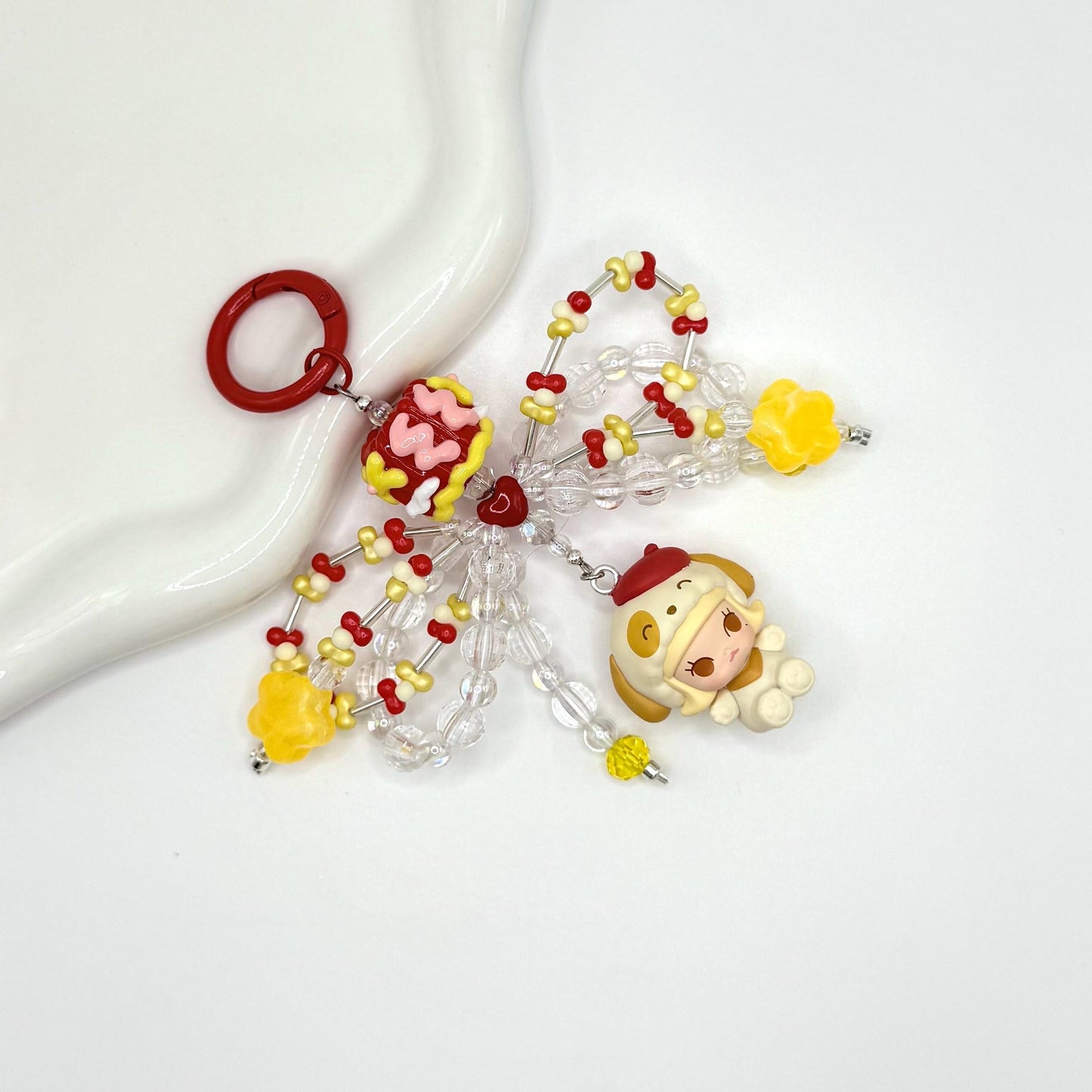 Pajama Party Series Authentic Pop Bean Hand Painted Bead Keychain | Bag charm | Phone charm | Handmade Beads | Popmart Bead