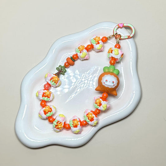 Carrot Emma sweet bean Hand Painted Bead Phone Strap