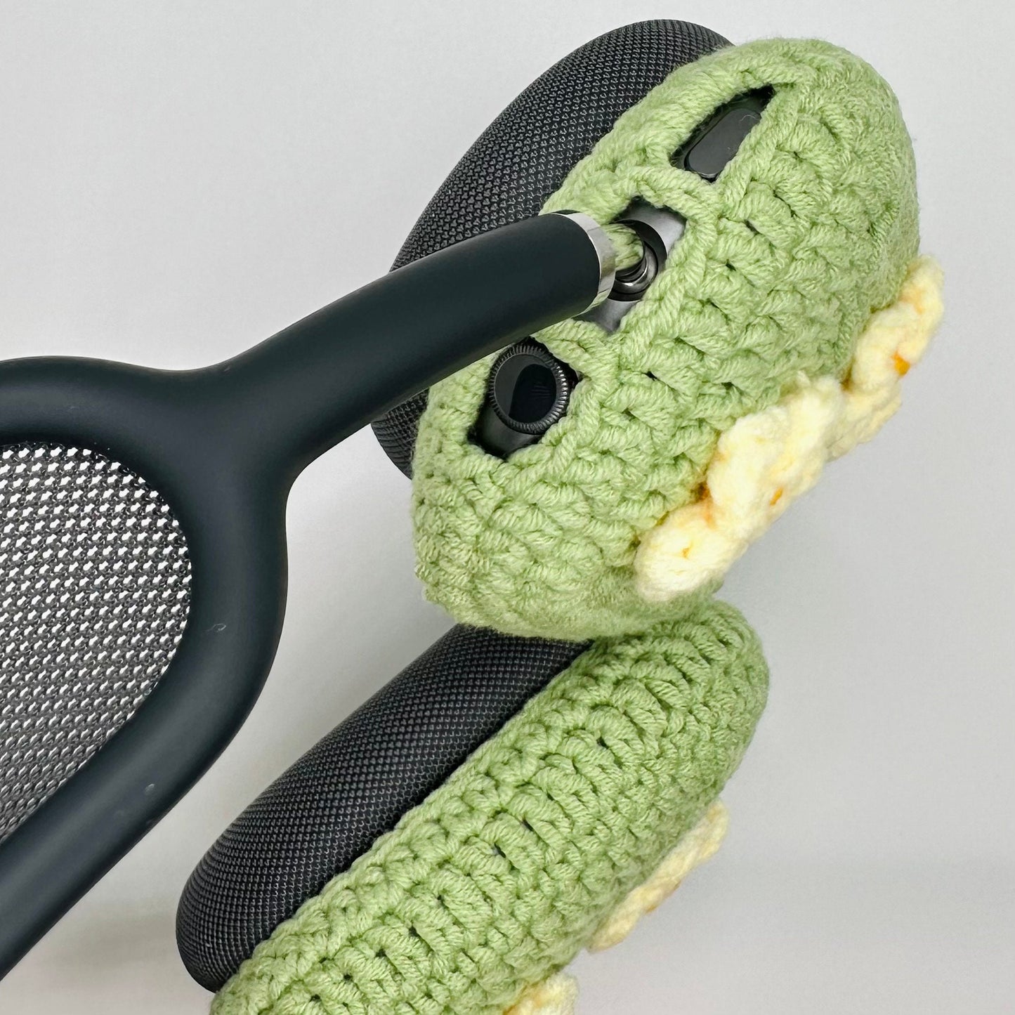 Crochet AirPod Max Cover- Lacy Yellow Flower