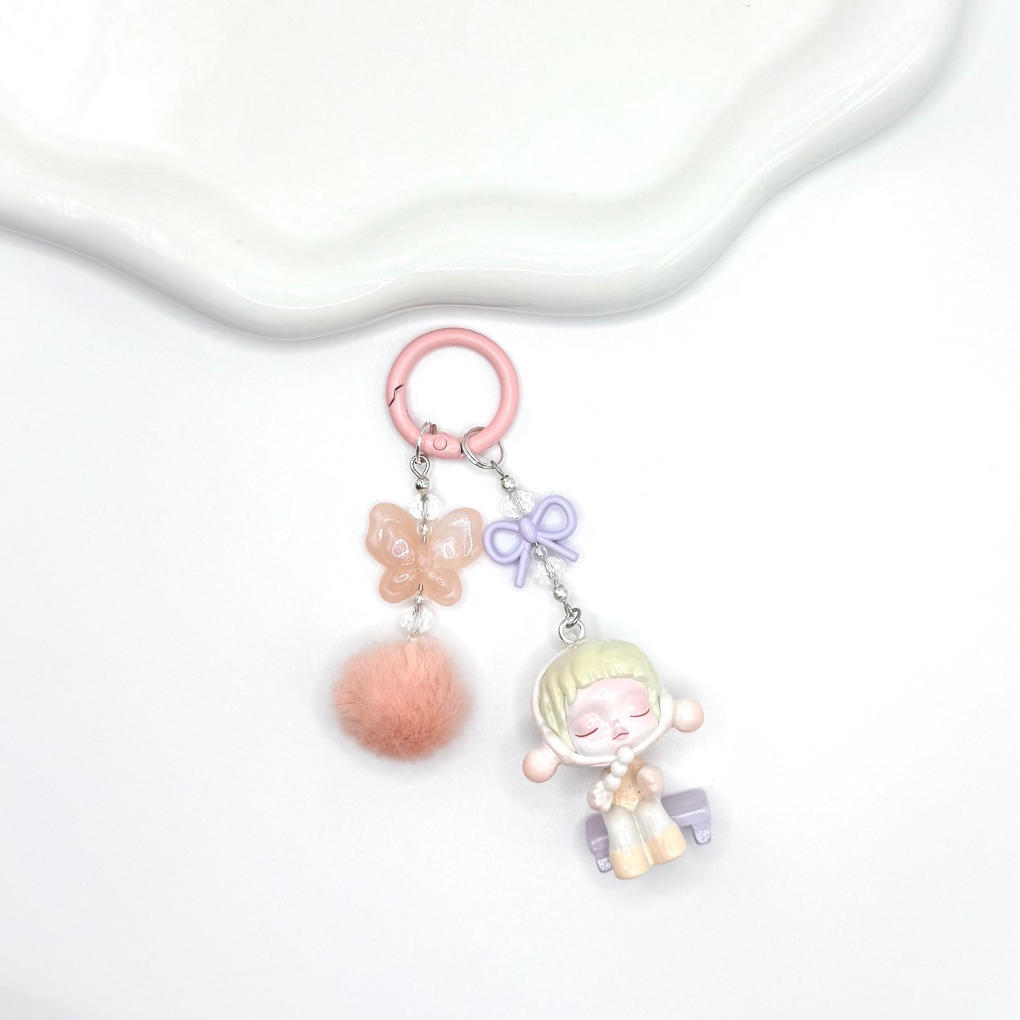 Skullpanda  Warmth Mini Figure Double Strands Keychain | Bag Charm