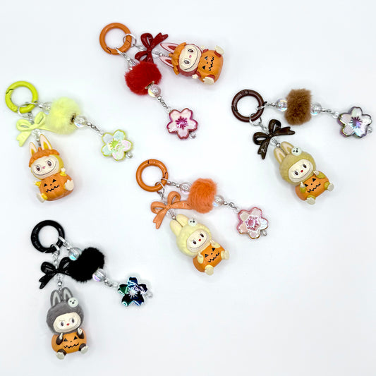 Halloween Pumpkin Labubu Mini Figure Keychain | Bag charm