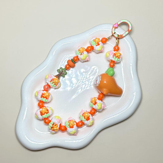 Carrot Emma sweet bean Hand Painted Bead Phone Strap