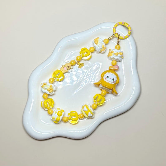 Banana Emma sweet bean Hand Painted Phone Strap