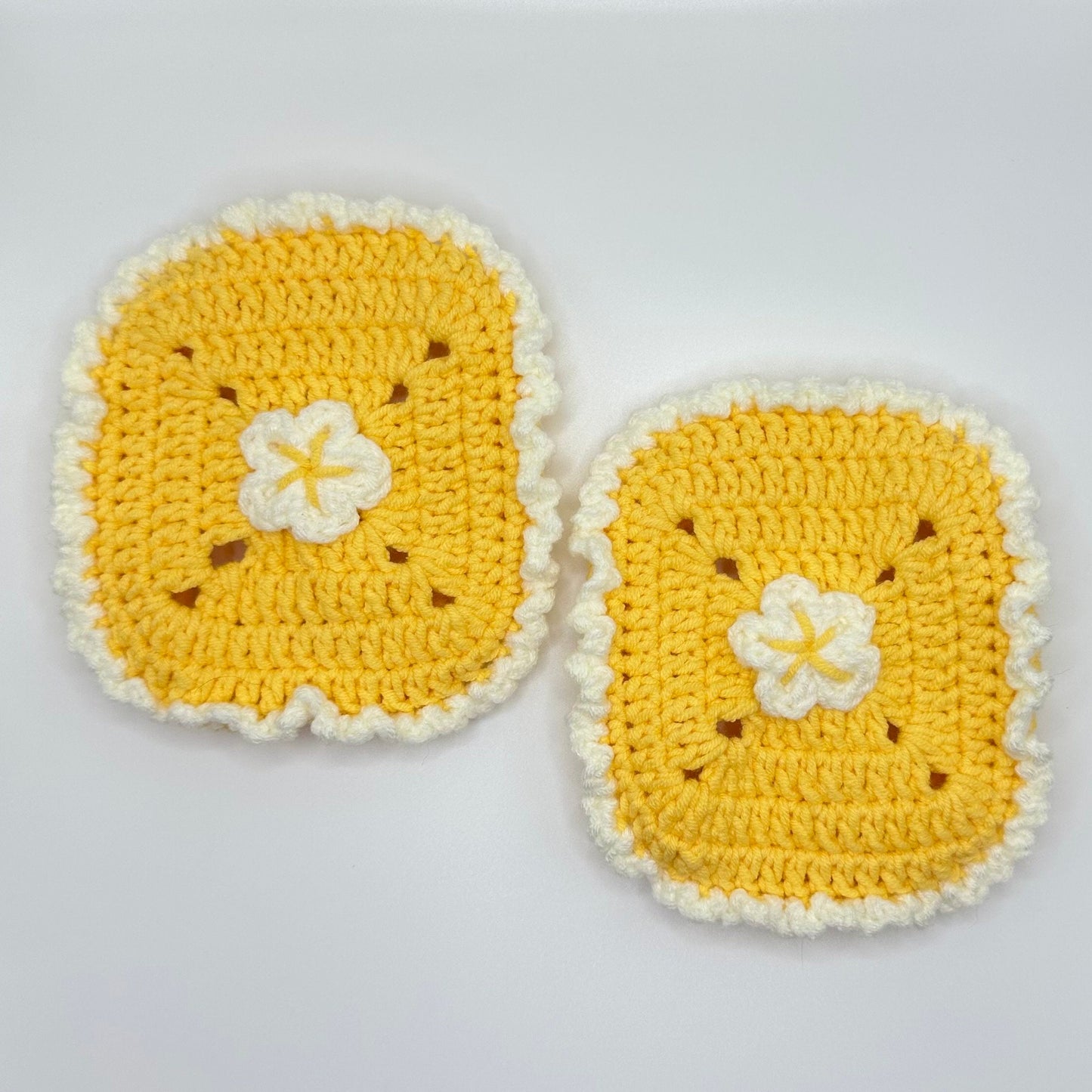 Crochet AirPod Max Cover- Lacy Yellow Flower