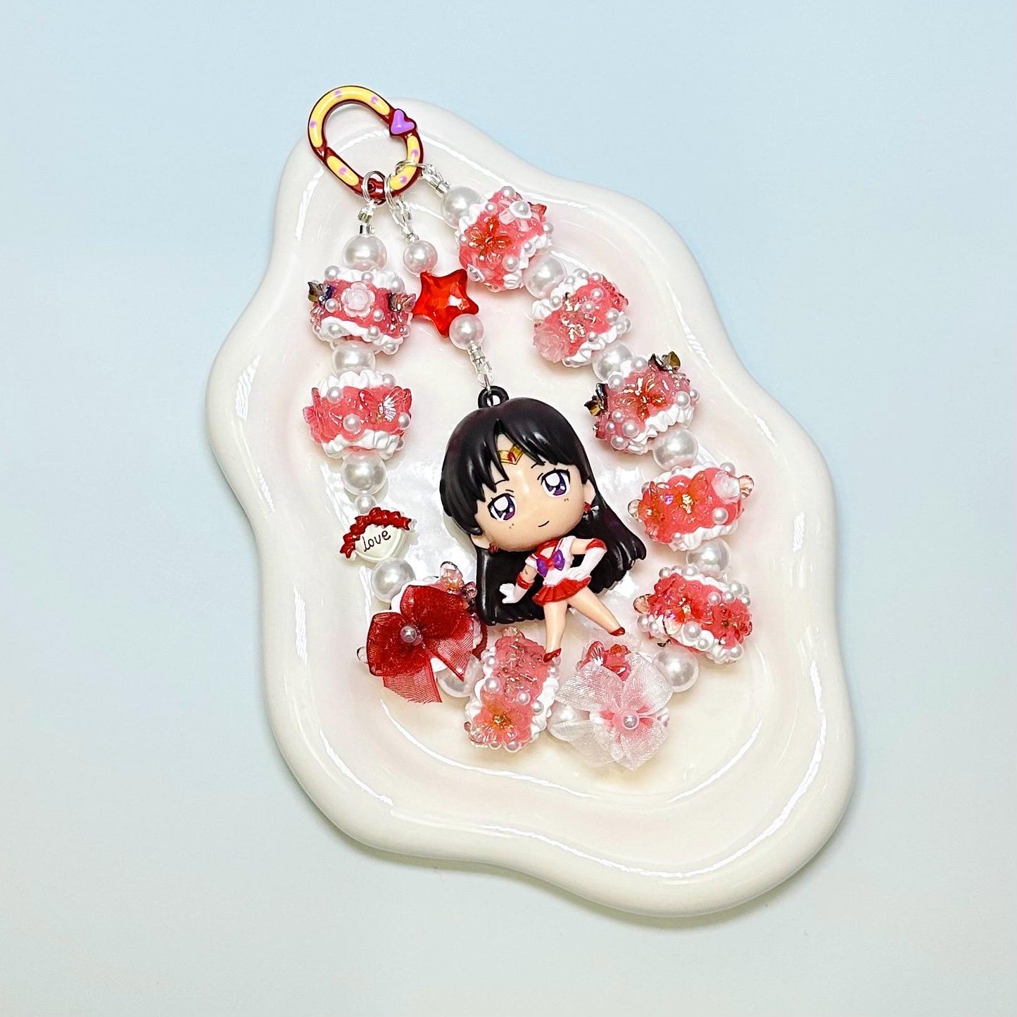 Sailor Scouts Dolls with Hand Painted Bead Phone Strap | Purse Chain