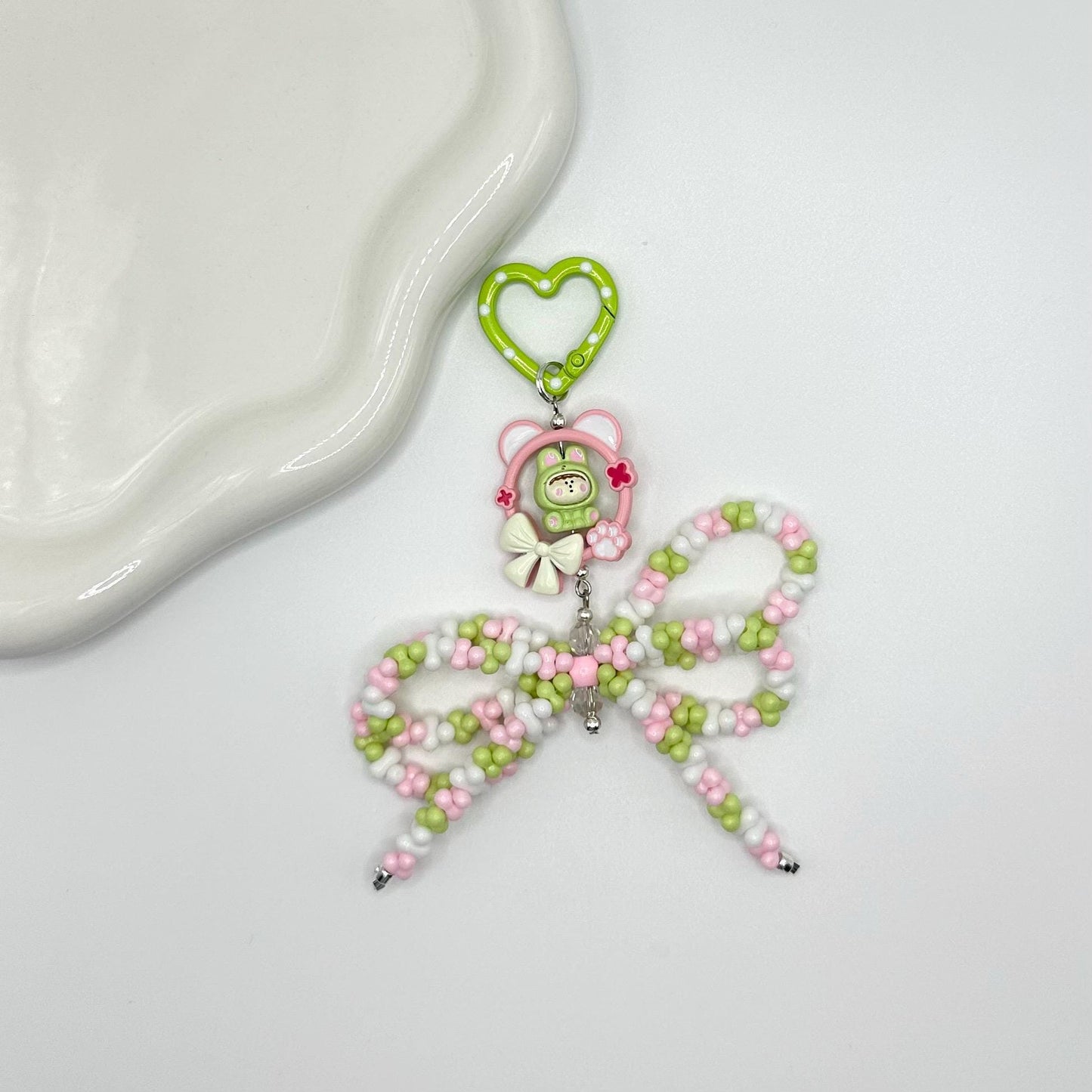 AMLLS Bunny Metal Bead With Bow Keychain | Bag charm