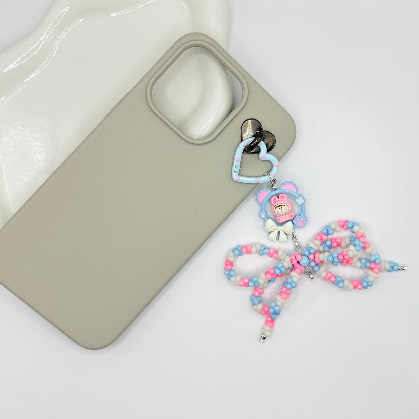 AMLLS Bunny Metal Bead With Bow Keychain | Bag charm