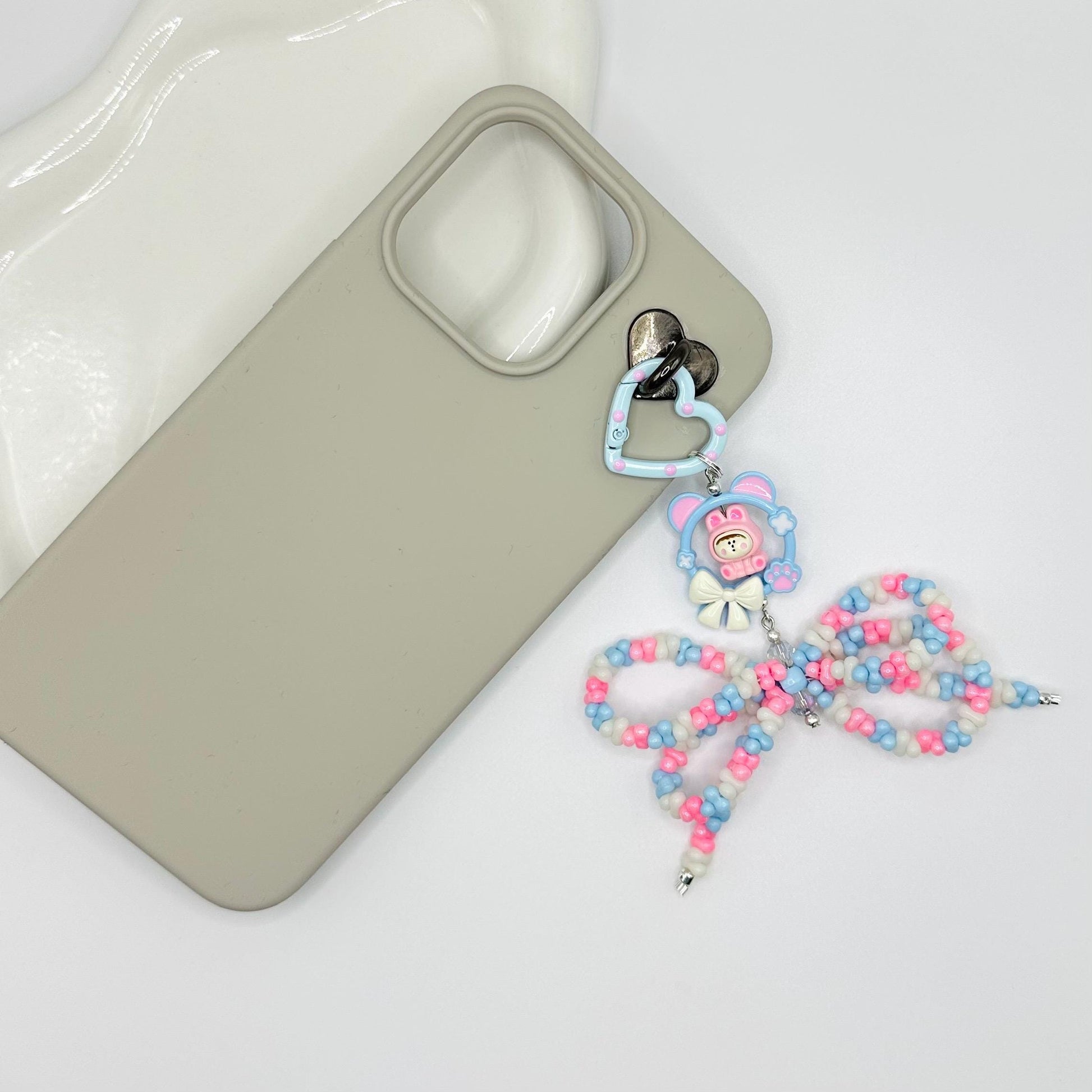 AMLLS Bunny Metal Bead With Bow Keychain | Bag charm