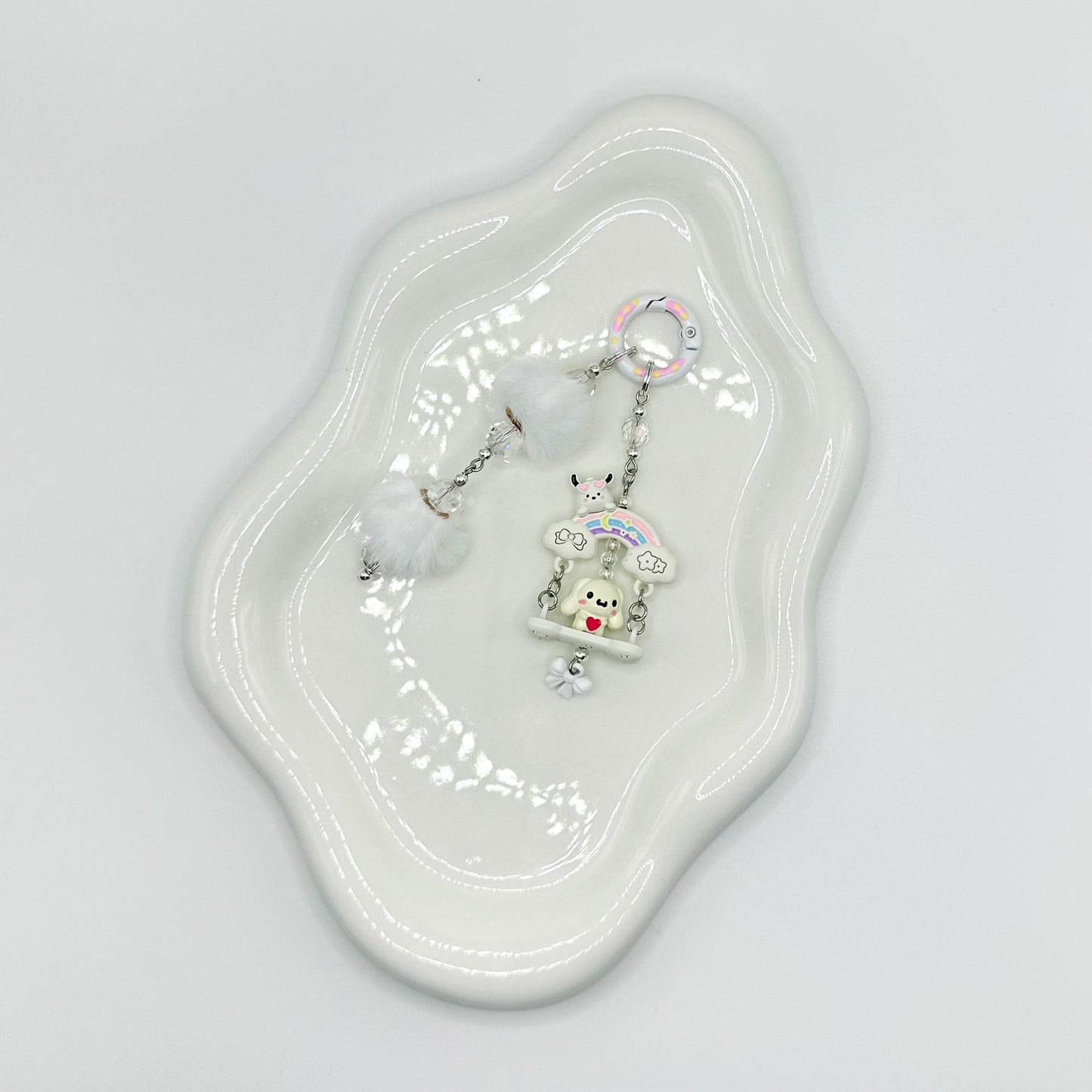 Cinnamoroll Metal Bead Keychain