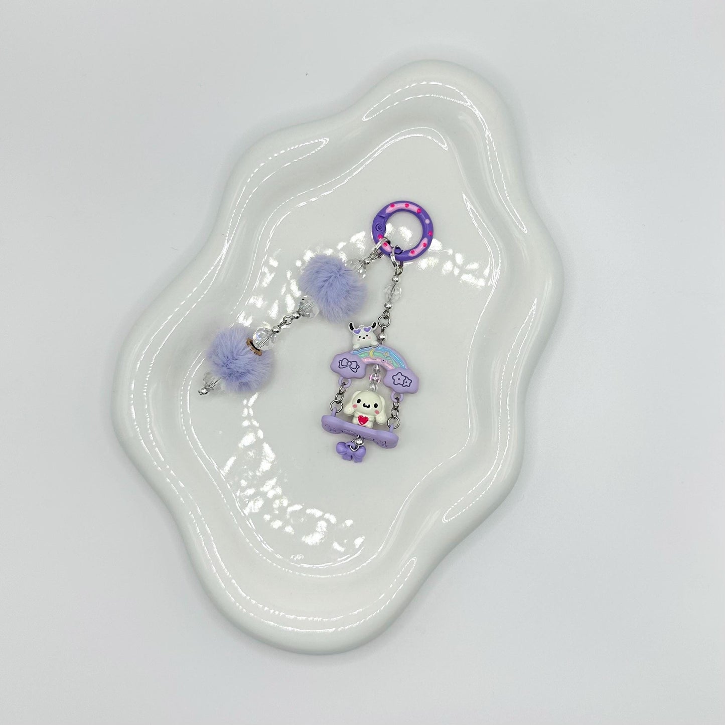 Cinnamoroll Metal Bead Keychain