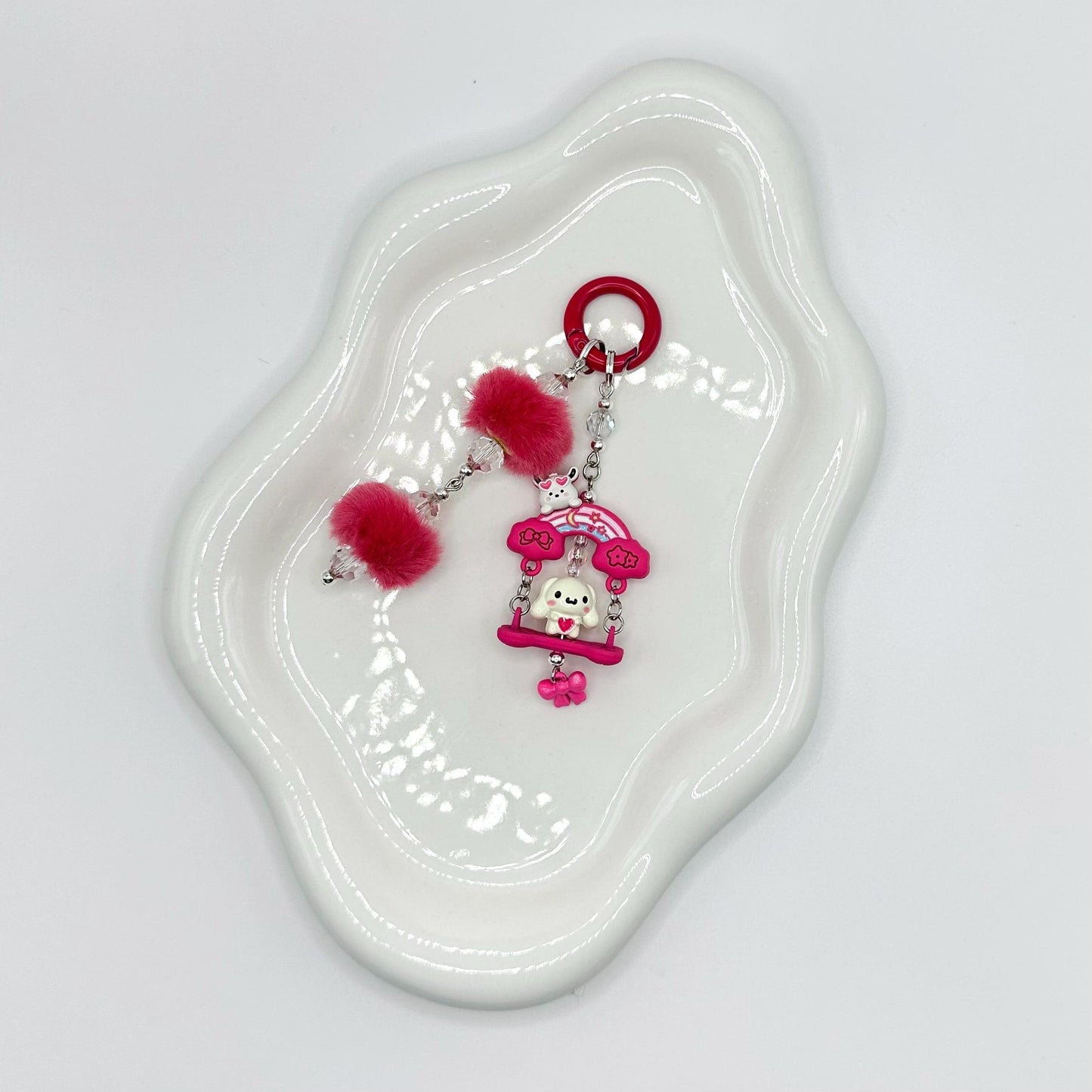 Cinnamoroll Metal Bead Keychain