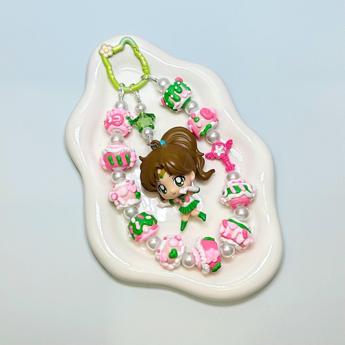 Sailor Scouts Dolls with Hand Painted Bead Phone Strap | Purse Chain