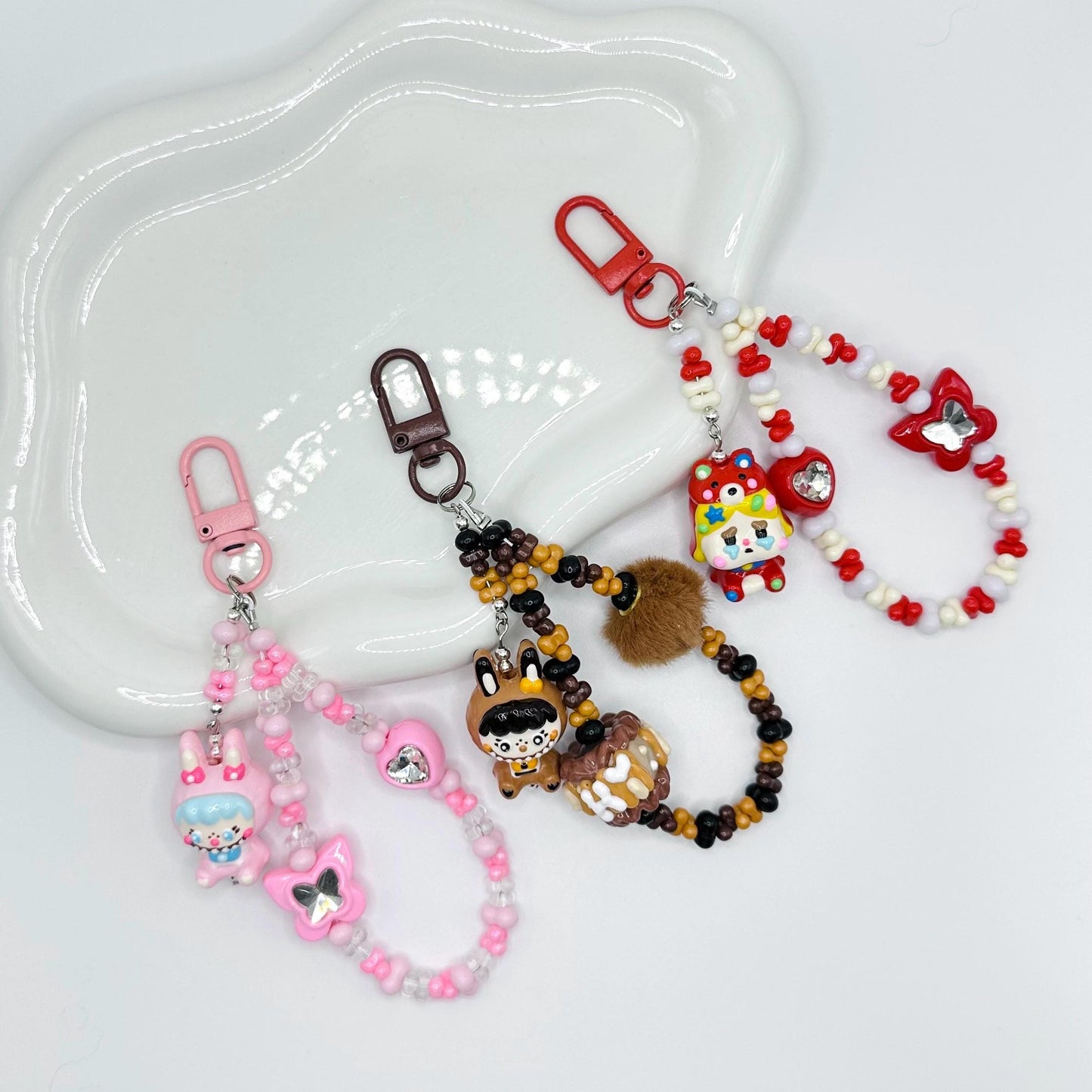 Labubu and Crybaby inspired Hand Painted Mini Figure AirPod Charm | Keychain