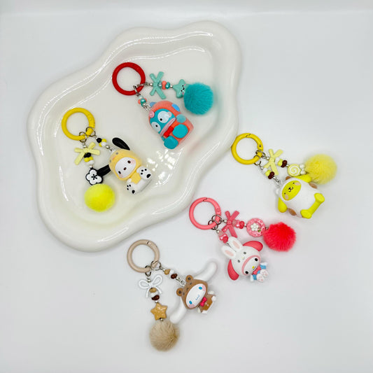 Sanrio Fuzzy Mini Figure Keychain | Bag Charm