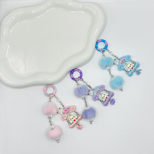 Cinnamoroll Metal Bead Keychain