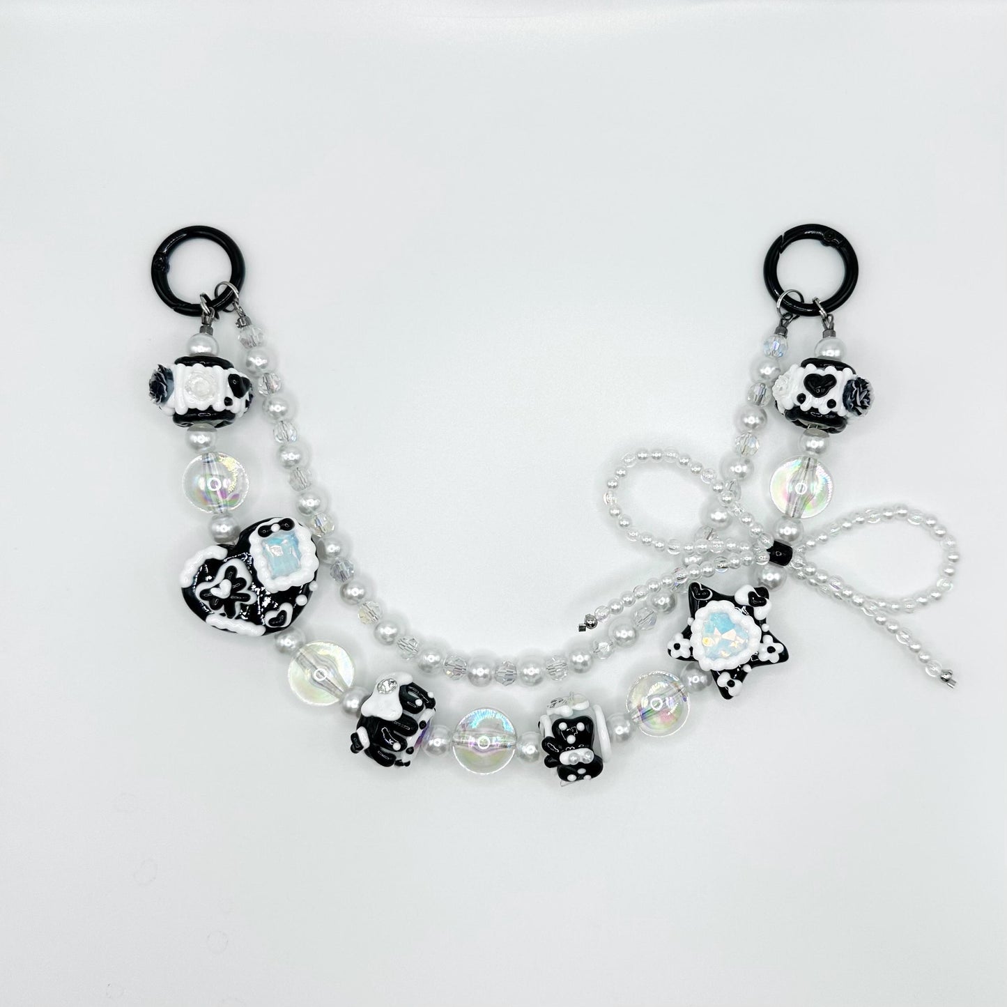 Black and White Hand Painted Purse Chain | Phone Chain