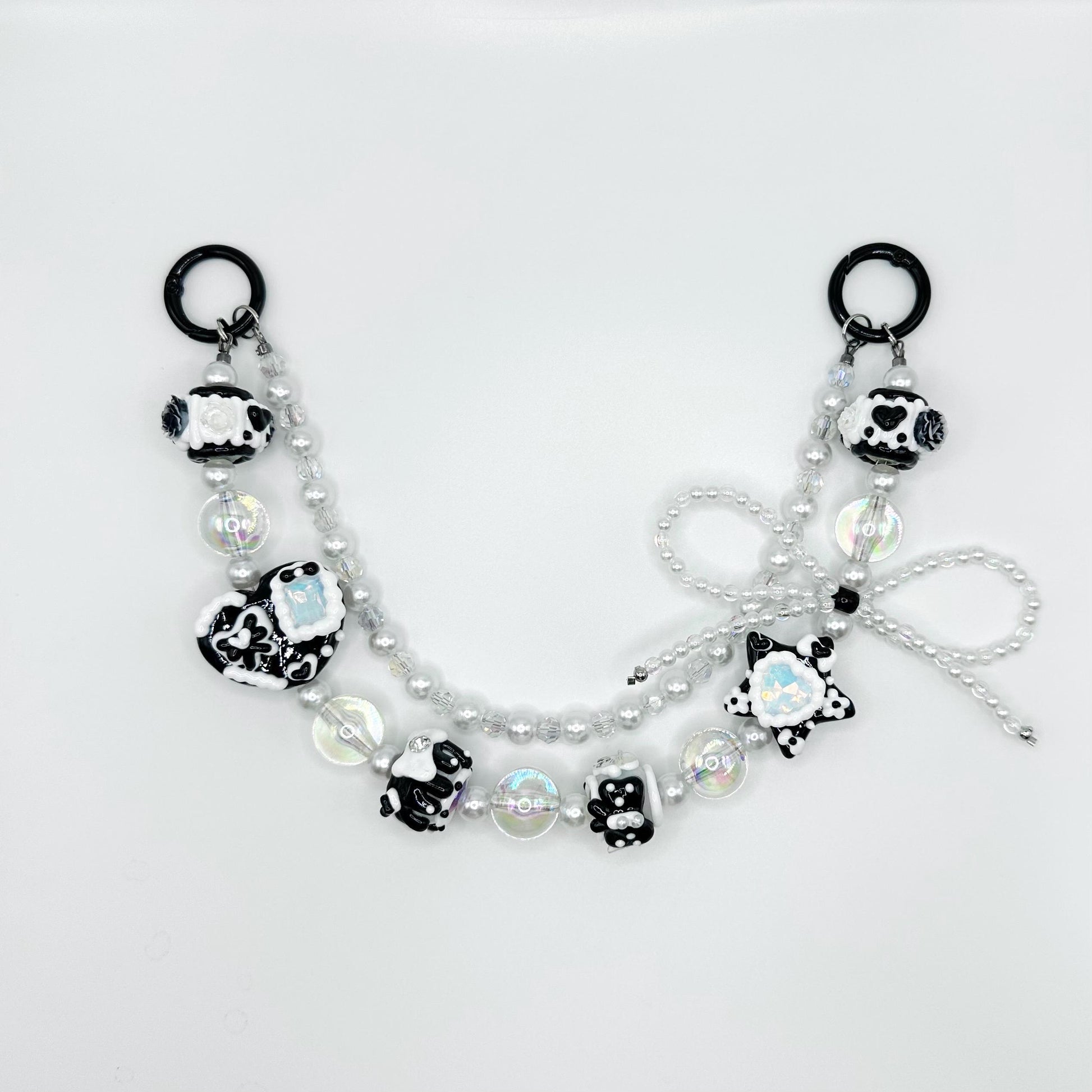 Black and White Hand Painted Purse Chain | Phone Chain