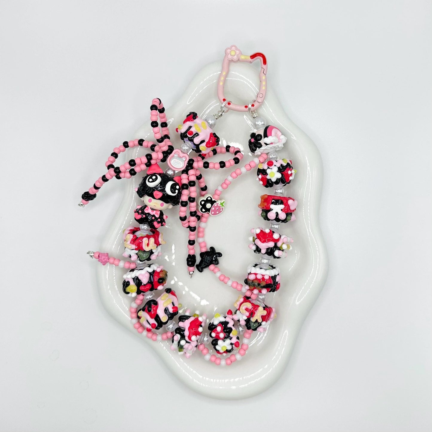 Kitty Dimoo Hand Painted Phone strap | Bag Charm