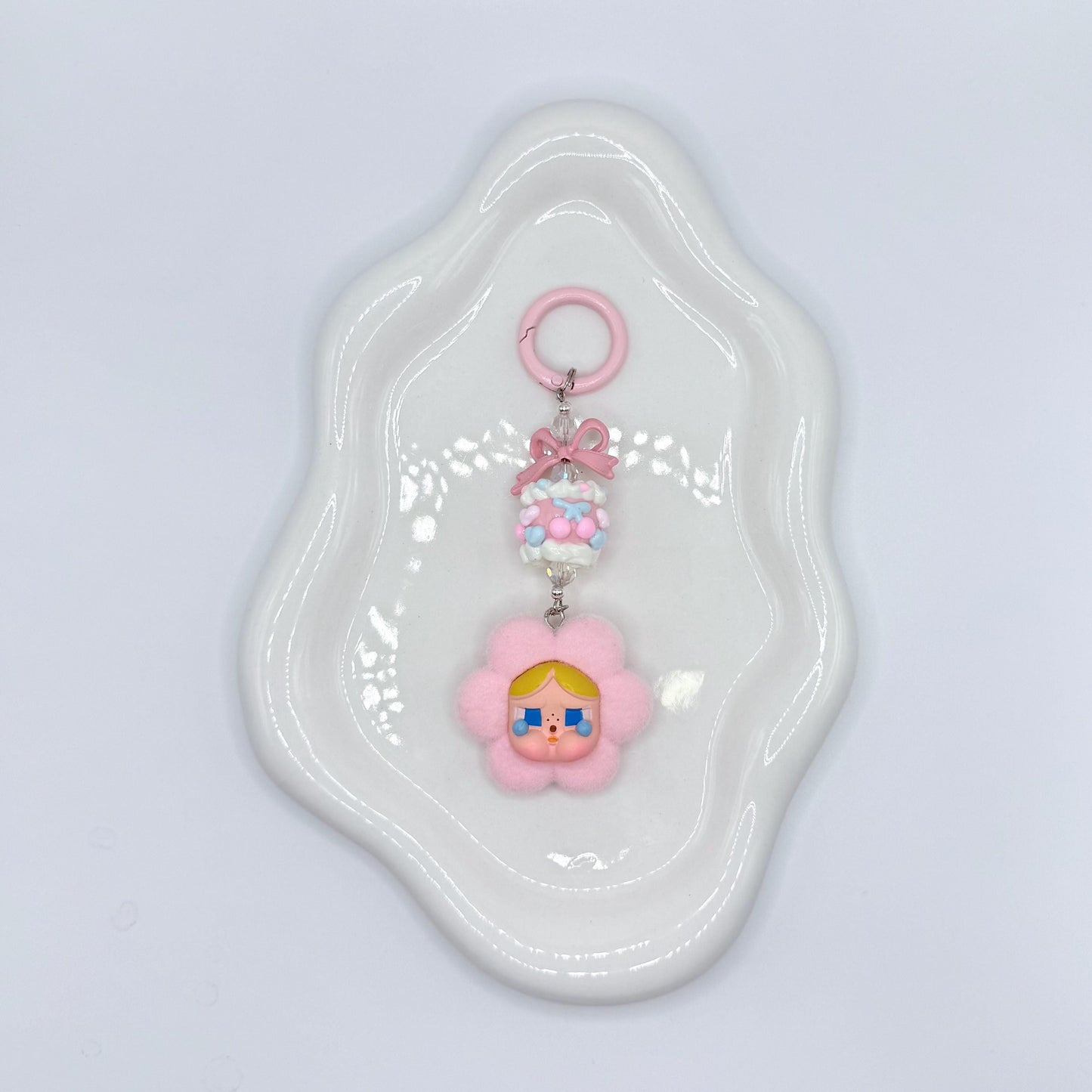 CryBaby Fuzzy Flower Mini Figure Keychain | Bag Charm