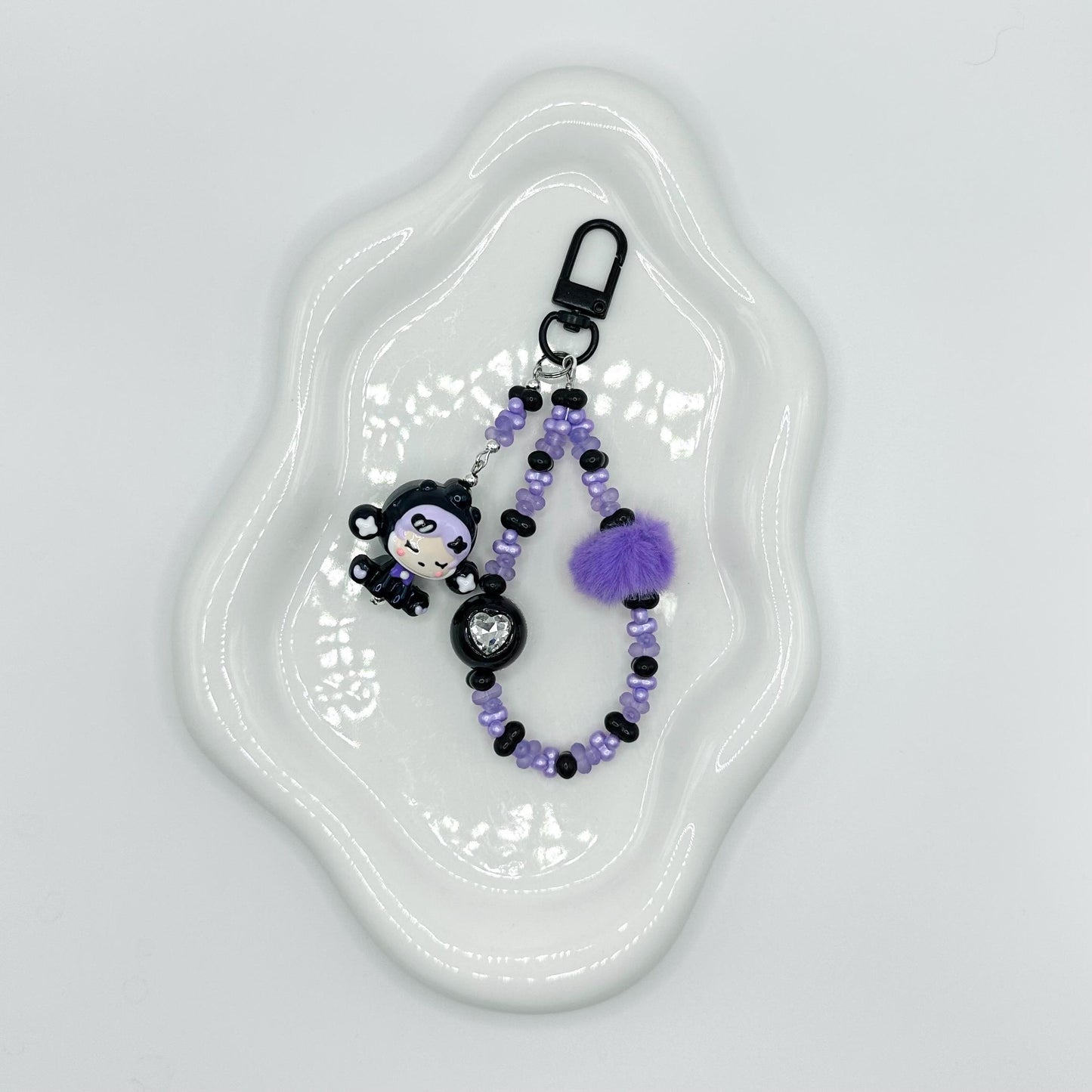Skullpanda inspired Hand Painted Bead AirPod Charm | Keychain | Bag charm