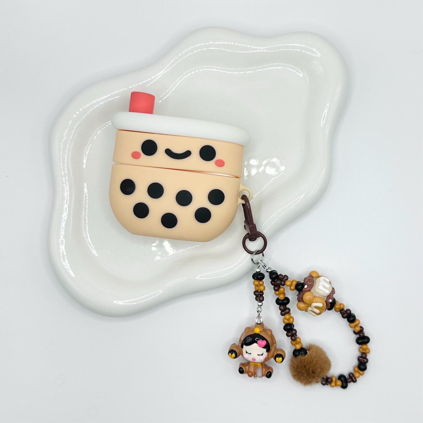Skullpanda inspired Hand Painted Bead AirPod Charm | Keychain | Bag charm