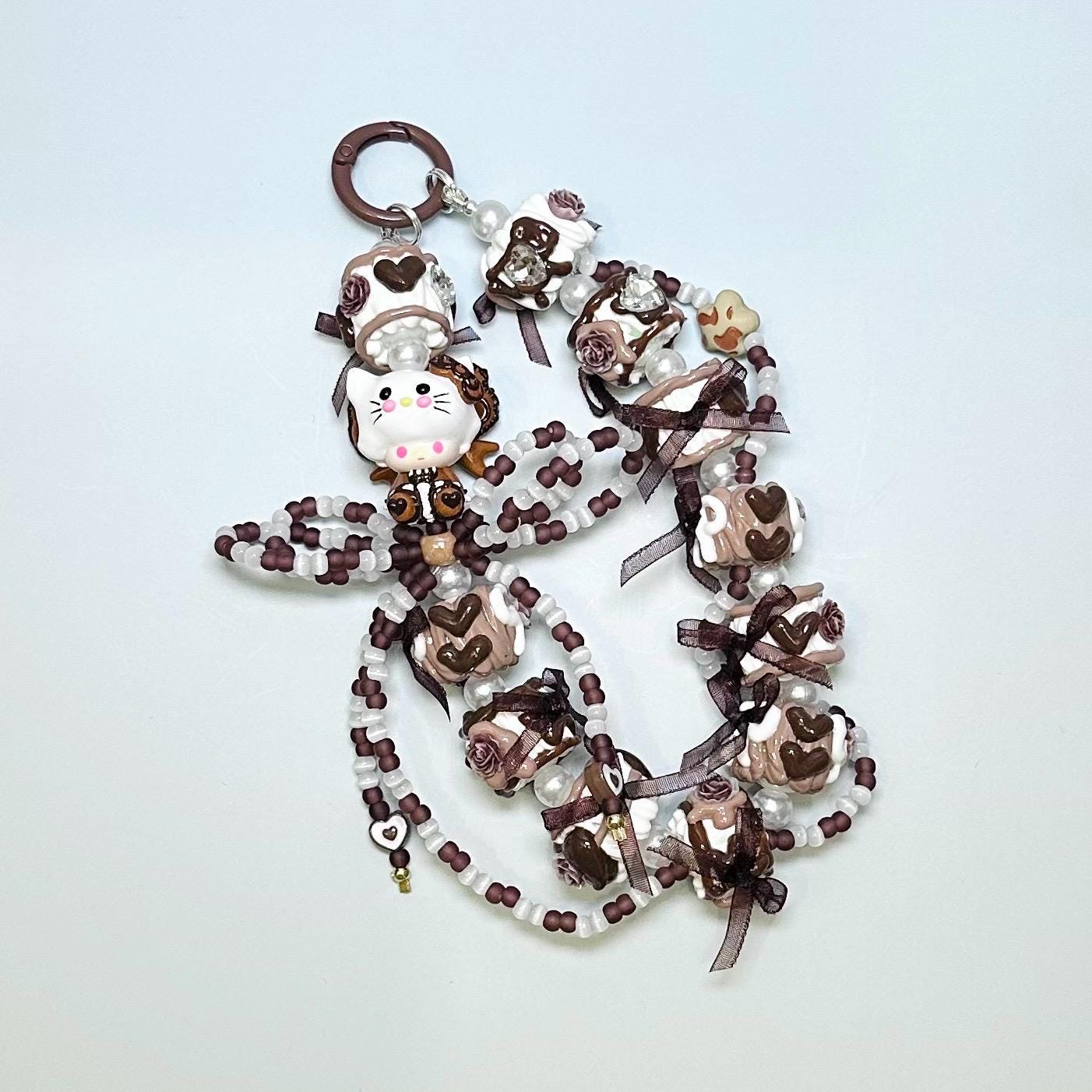 Dark Brown Dimoo Hand Painted Phone Strap | Bag Charm
