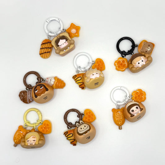 Bread Pop Bean Hand Painted Bead Keychain | Bag charm | Phone charm | Handmade Beads | Popmart Bead