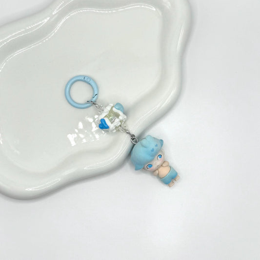 Dimoo Fuzzy Mini Figure Keychain | Bag Charm