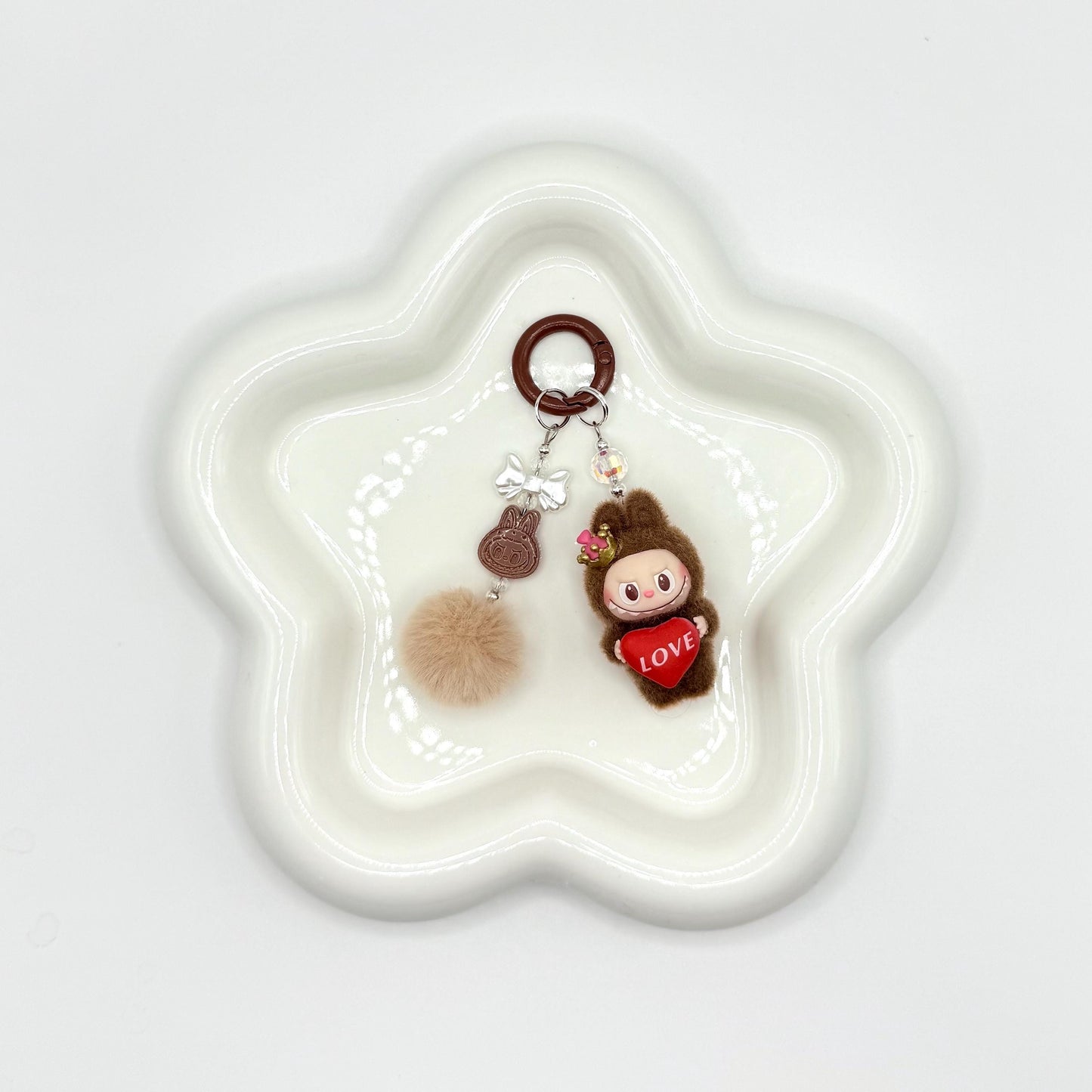 The Monsters Labubu figures with Hand Painted Bead Keychain | Bag charm | Phone charm | Handmade Beads | Popmart Bead