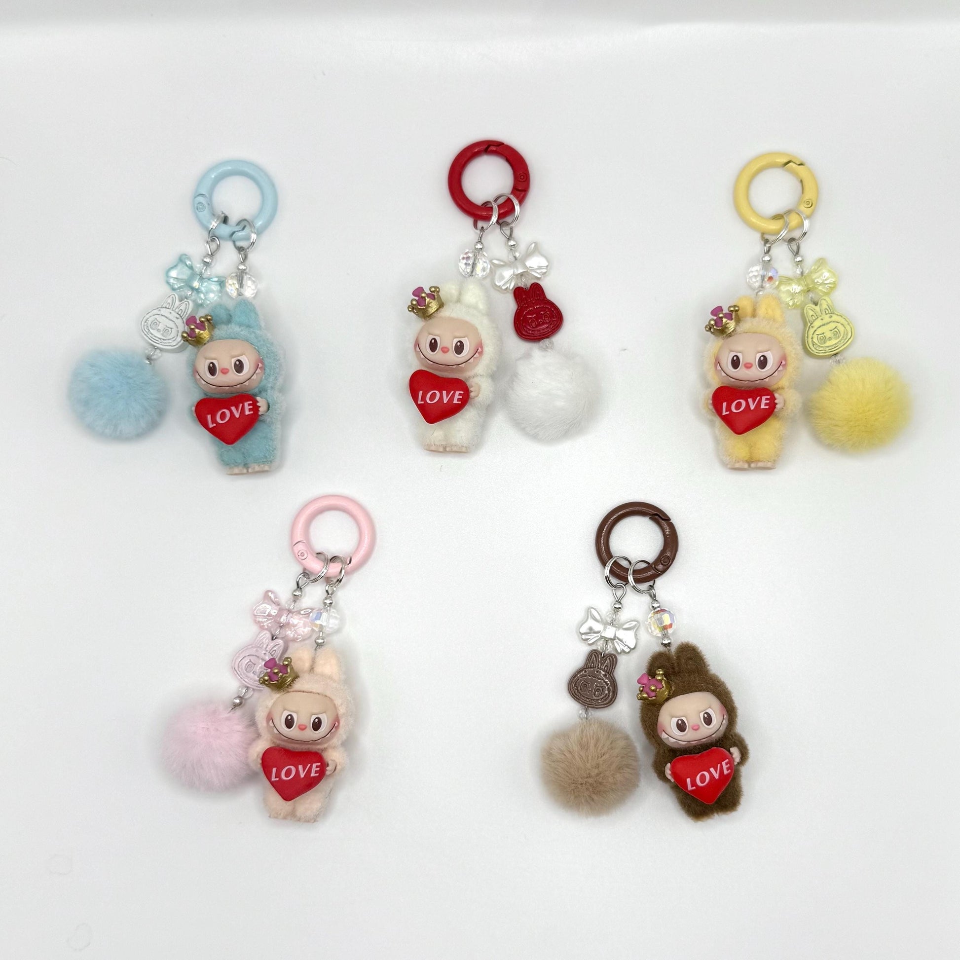 The Monsters Labubu figures with Hand Painted Bead Keychain | Bag charm | Phone charm | Handmade Beads | Popmart Bead