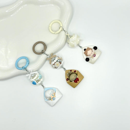 Love Letter series authentic Pop Bean Hand Painted Bead Keychain | Bag charm | Phone charm | Handmade Beads | Popmart Bead