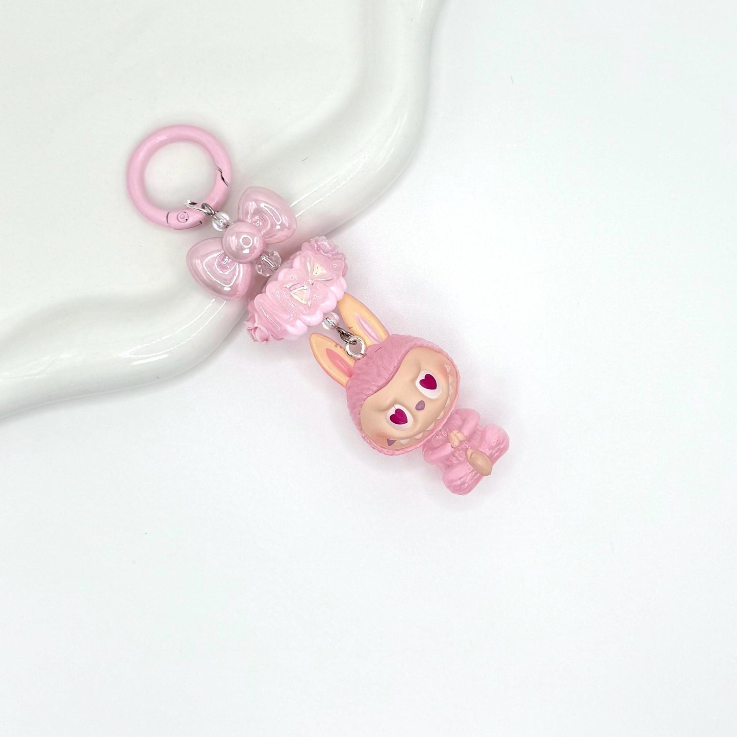 The Monsters Labubu zimomo figures with Hand Painted Bead Keychain | Bag charm | Phone charm | Handmade Beads | Popmart Bead