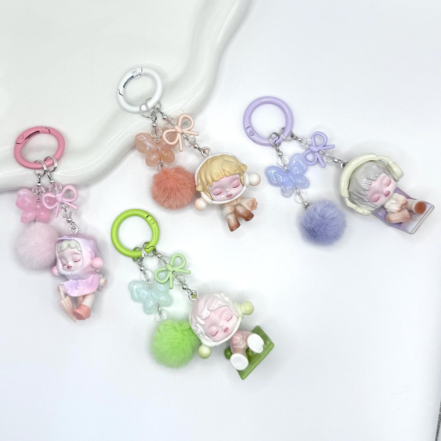 Skullpanda Warmth Mini Figure Double Strands Keychain | Bag Charm