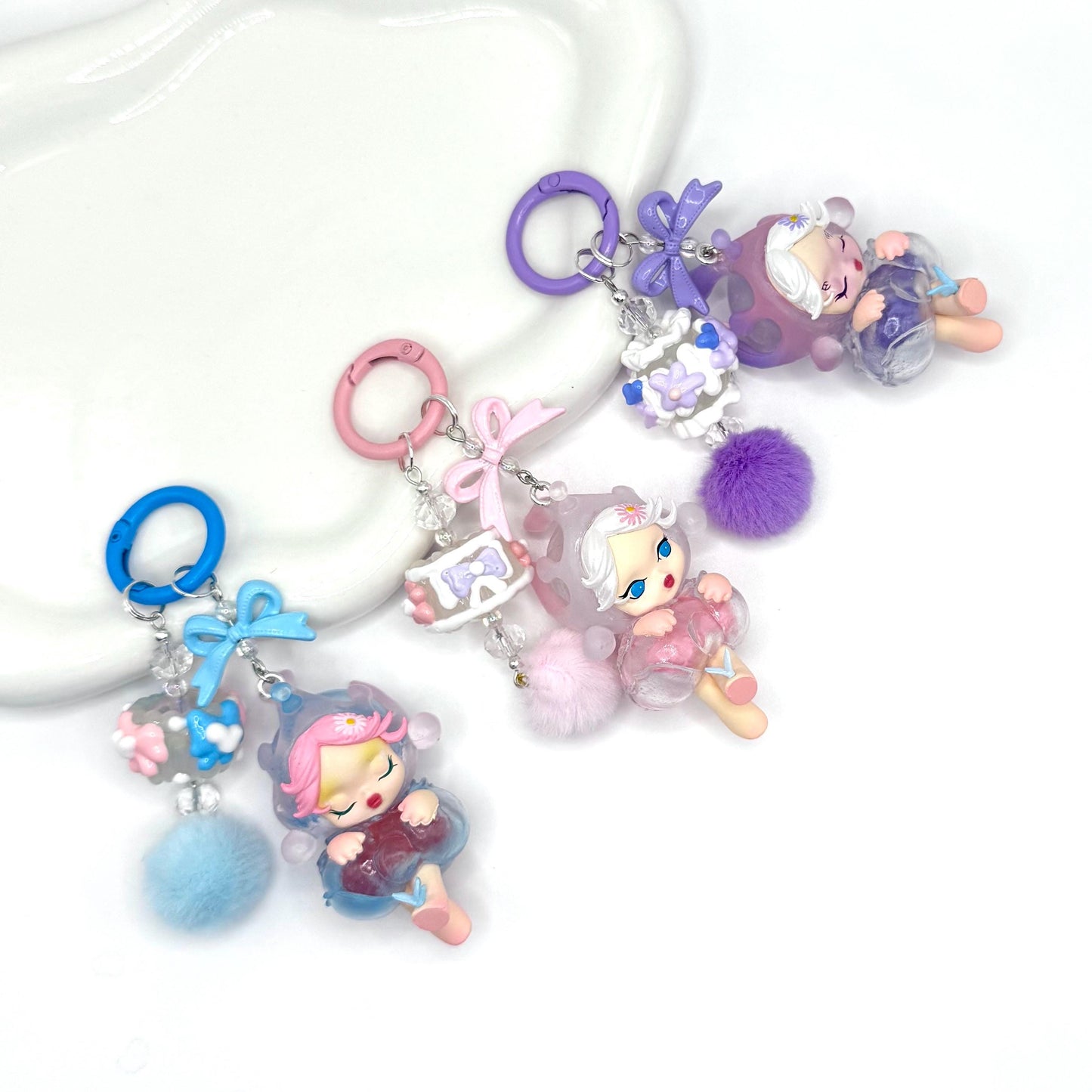 Skullpanda Mini Figures Double Strands Keychain | Bag Charm