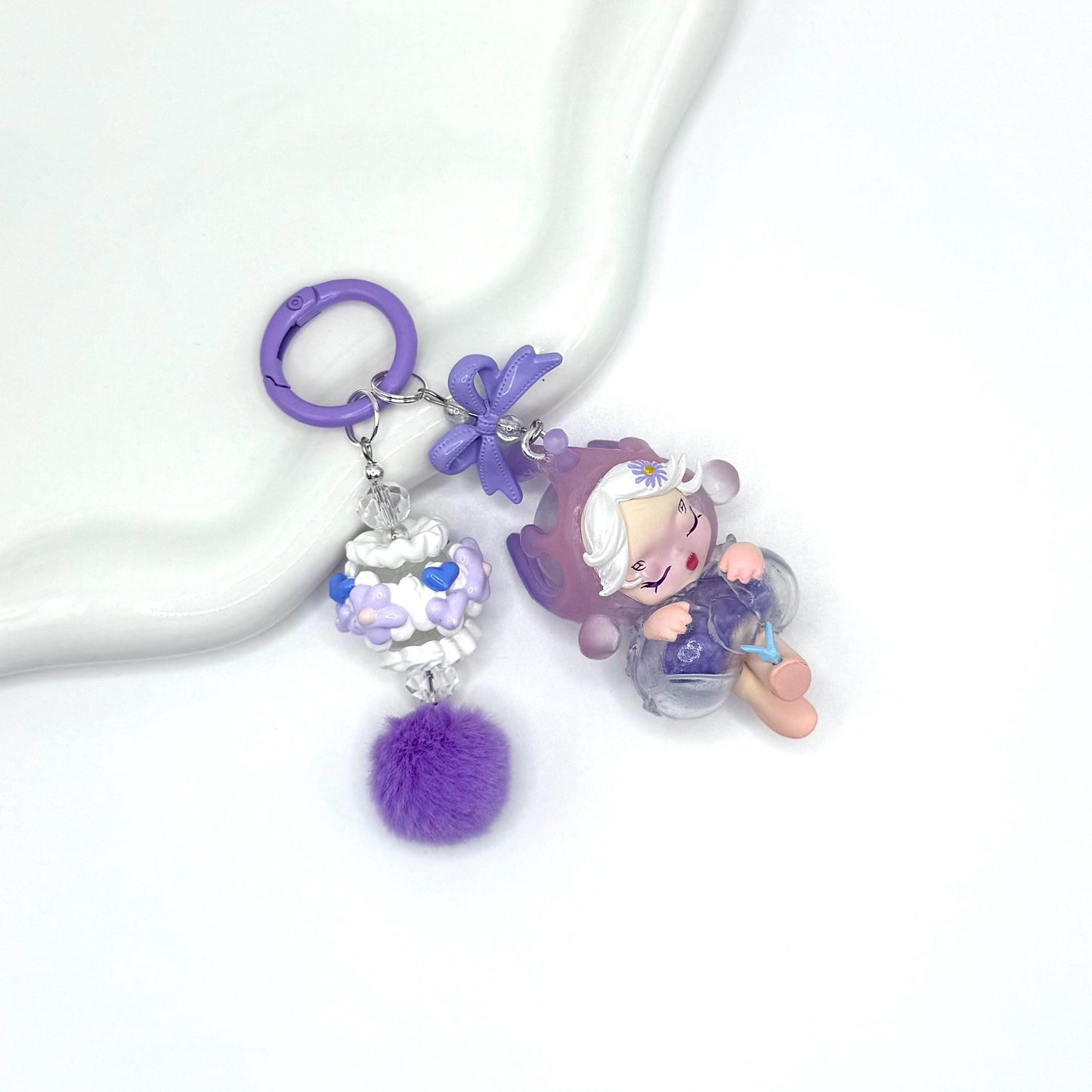 Skullpanda Mini Figures Double Strands Keychain | Bag Charm
