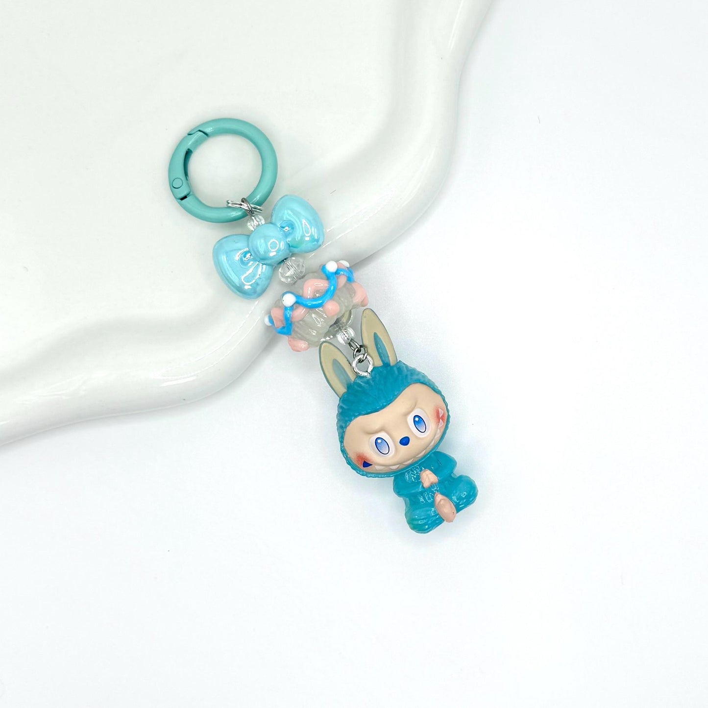 The Monsters Labubu zimomo figures with Hand Painted Bead Keychain | Bag charm | Phone charm | Handmade Beads | Popmart Bead