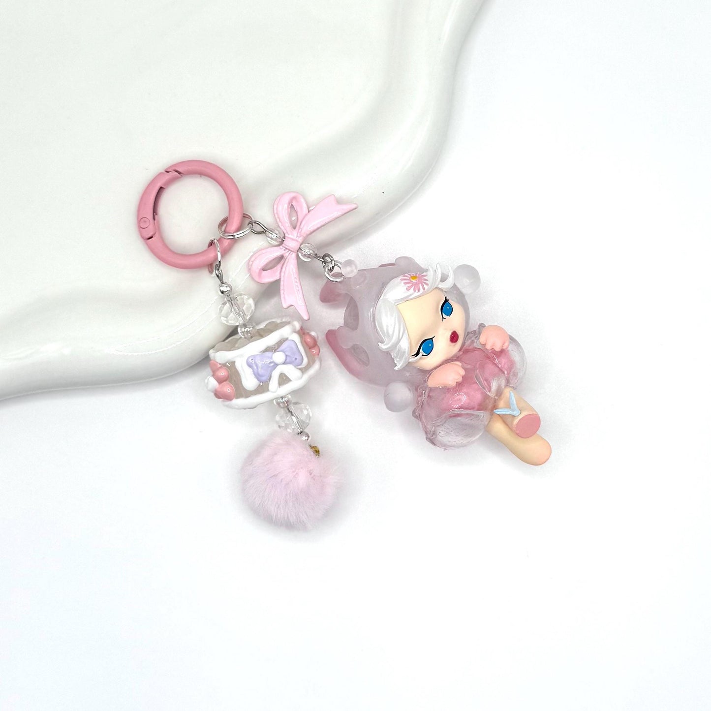 Skullpanda Mini Figures Double Strands Keychain | Bag Charm