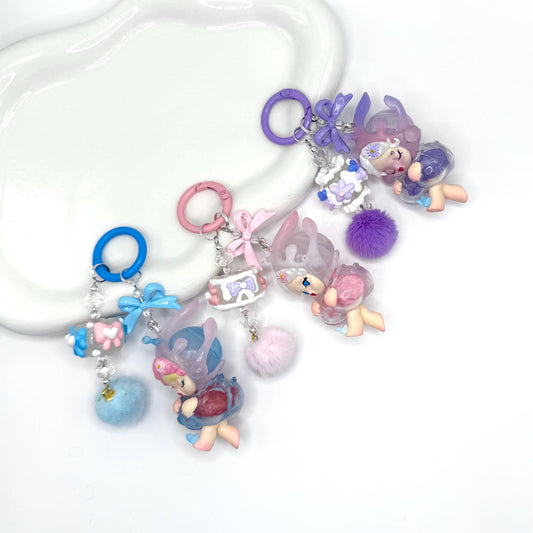 Skullpanda Mini Figures Double Strands Keychain | Bag Charm