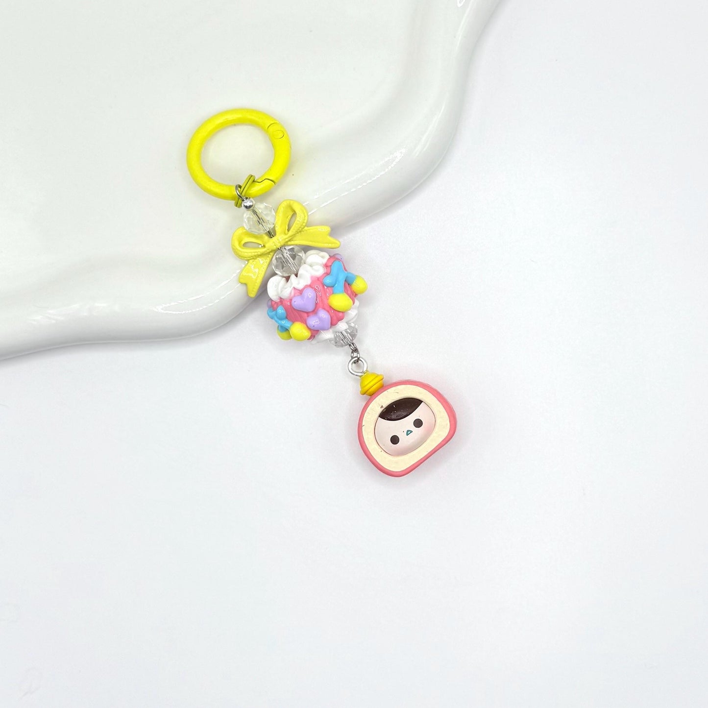 Authentic Pop Bean Hand Painted Bead Keychain | Bag charm | Phone charm | Handmade Beads | Popmart Bead