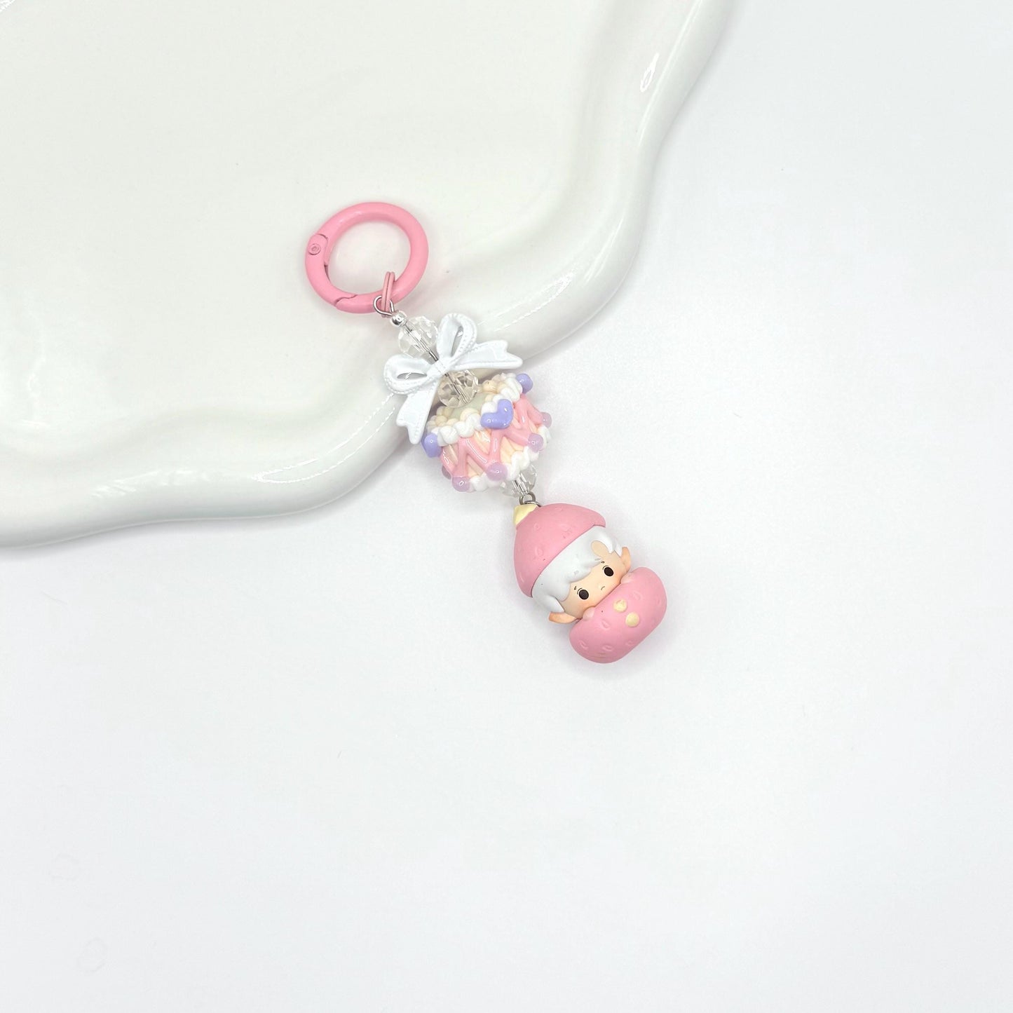 Strawberry Series Authentic Pop Bean Hand Painted Bead Keychain | Bag charm | Phone charm | Handmade Beads | Popmart Bead