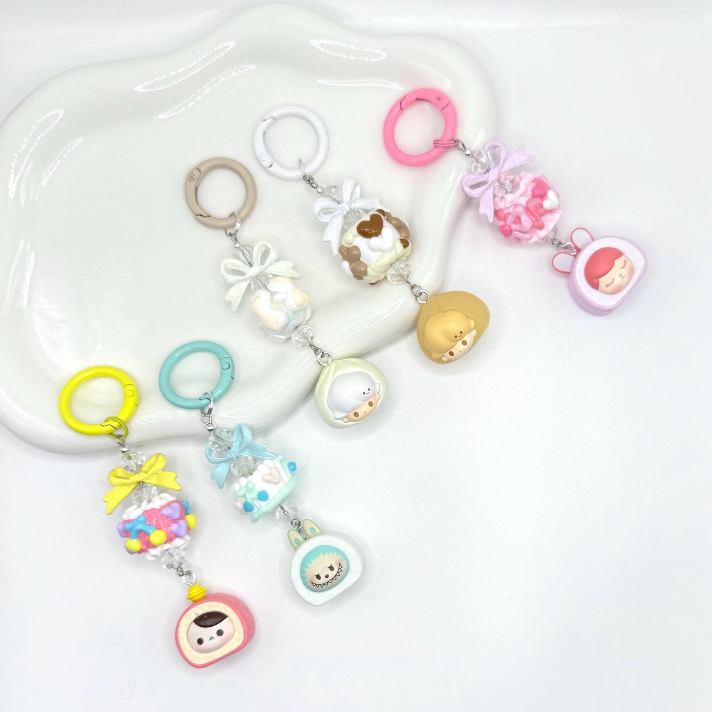 Authentic Pop Bean Hand Painted Bead Keychain | Bag charm | Phone charm | Handmade Beads | Popmart Bead