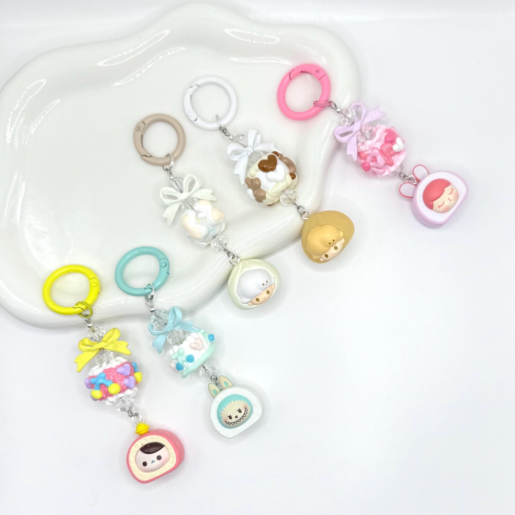 Authentic Pop Bean Hand Painted Bead Keychain | Bag charm | Phone charm | Handmade Beads | Popmart Bead