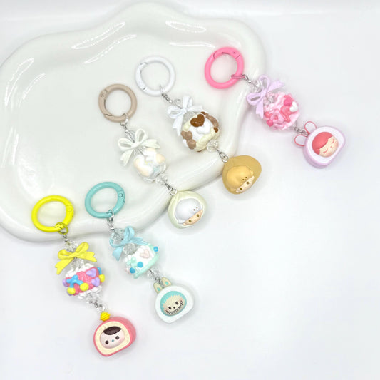 Authentic Pop Bean Hand Painted Bead Keychain | Bag charm | Phone charm | Handmade Beads | Popmart Bead