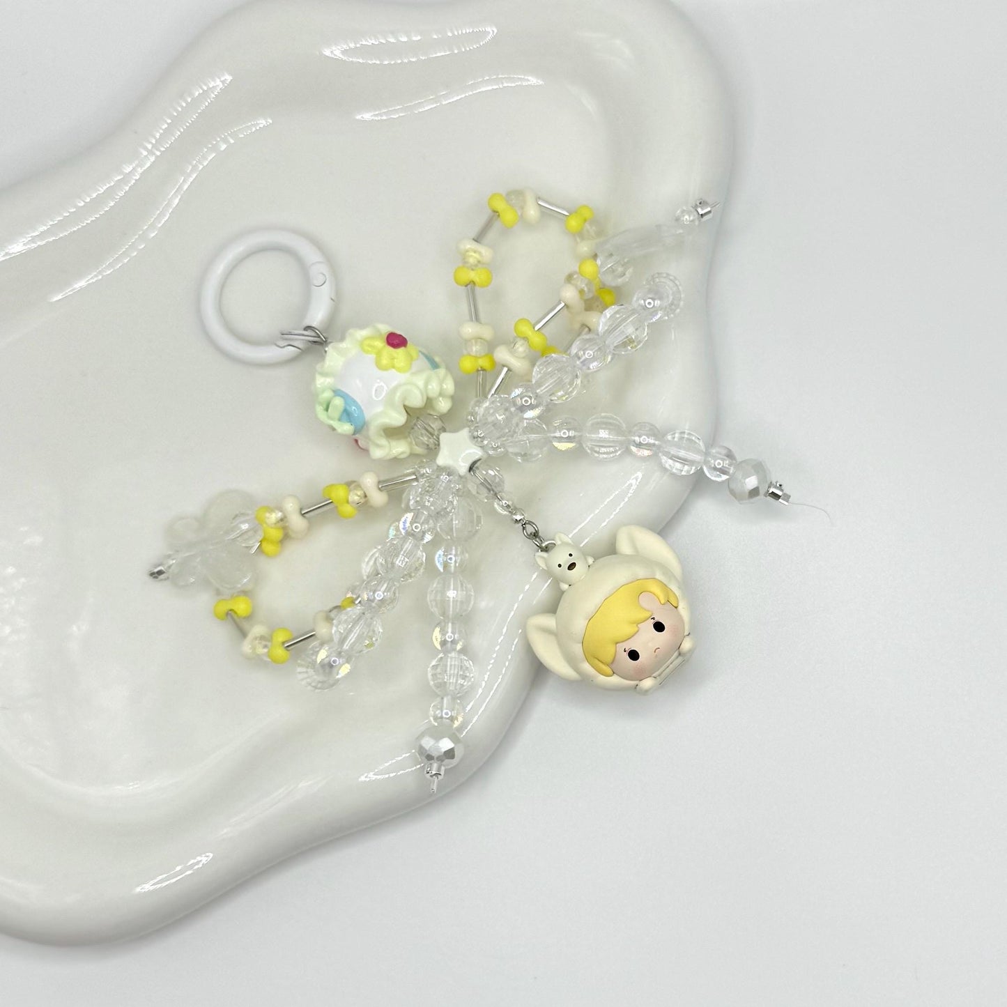 Pajama Party Series Authentic Pop Bean Hand Painted Bead Keychain | Bag charm | Phone charm | Handmade Beads | Popmart Bead