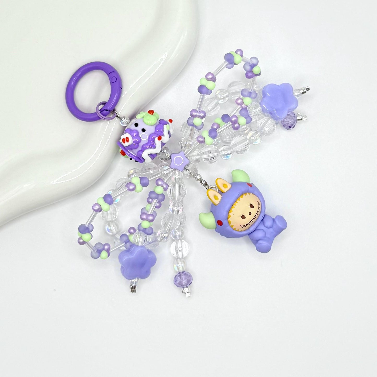 Pajama Party Series Authentic Pop Bean Hand Painted Bead Keychain | Bag charm | Phone charm | Handmade Beads | Popmart Bead