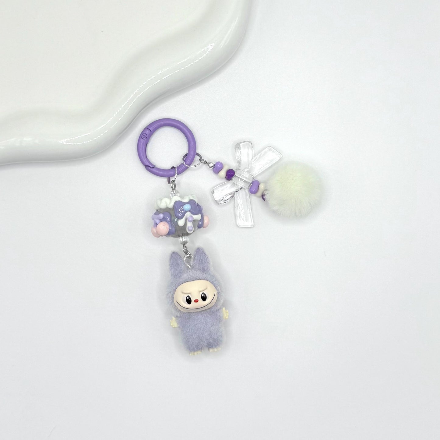 The Monsters Labubu Standing figures with Hand Painted Bead Keychain | Bag charm | Phone charm | Handmade Beads | Popmart Bead
